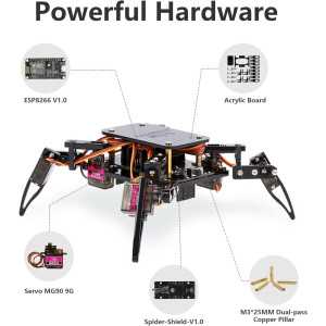 STEM Robotics Kit for Adults & Teens – ESP8266 Spider Robot Toy Gift
