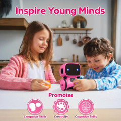 Contixo R1 Pink Interactive Robot Toy for Kids Ages 3-8 | Voice Control & Learning