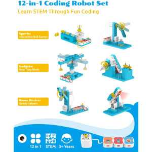 WhalesBot A3 12-in-1 STEM Coding Robot Kit for Kids Ages 3-6