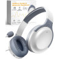 Casque Bluetooth sans fil avec retour auditif - Améliorez langage et attention pour enfants, aide Autism ADHD (Blanc) Casque Bluetooth sans fil avec retour auditif - Améliorez langage et attention pour enfants, aide Autism ADHD (Blanc)
