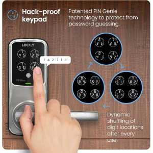 Serrure Intelligente Lockly Secure Pro Wi-Fi : Clavier Numérique, Empreinte 3D, Commande Vocale, Auto-verrouillage