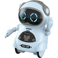 GoolRC Mini Robot de Poche Bleu - Dialogue Interactif, Reconnaissance Vocale, Chants & Danses