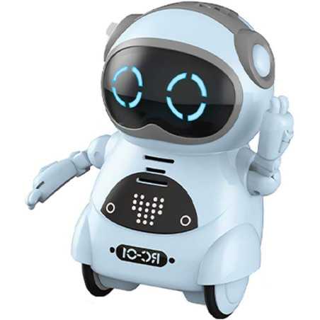 GoolRC Mini Robot de Poche Bleu - Dialogue Interactif, Reconnaissance Vocale, Chants & Danses