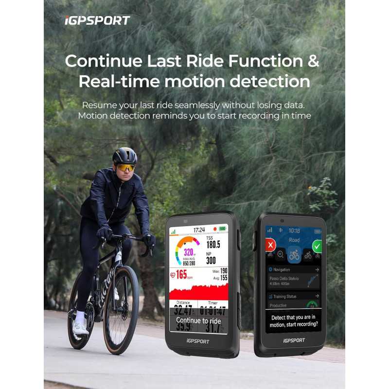 iGPSPORT BiNavi Bike Computer – Touch Screen GPS, Music & Climb Tips