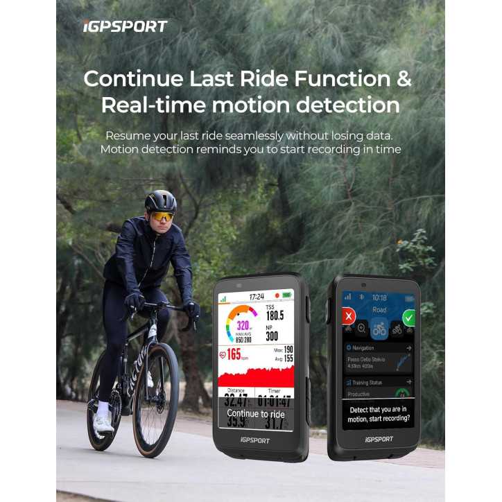 iGPSPORT BiNavi Ordinateur Vélo GPS Sans Fil à Écran Tactile, Navigation Carte, Contrôle Musique