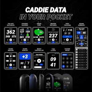 Blue Tees Golf Ringer: Magnetic GPS Range Finder, Touchscreen, Water Resistant, 40,000+ Courses, 10hr Battery