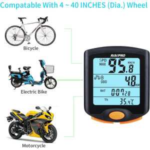 RISEPRO Wireless Bike Computer - Waterproof Speedometer & Odometer