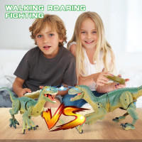 VERTOY Remote Control Walking Velociraptor Dinosaur Toy with Light & Sound - Birthday Gift for Kids 3-12 Years