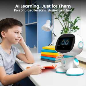 Misa 2 : Robot intelligent éducatif AI pour enfants 5-12 ans, apprentissage STEM, jeux interactifs, bleu ciel