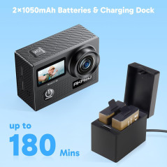 AKASO Brave 4 4K30fps WiFi Action Camera | Waterproof, EIS, 2 Batteries