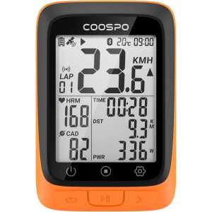 COOSPO Compteur Vélo GPS Sans Fil, Étanche, Bluetooth/ANT+, Écran LCD 2,4, Rétroéclairage Automatique