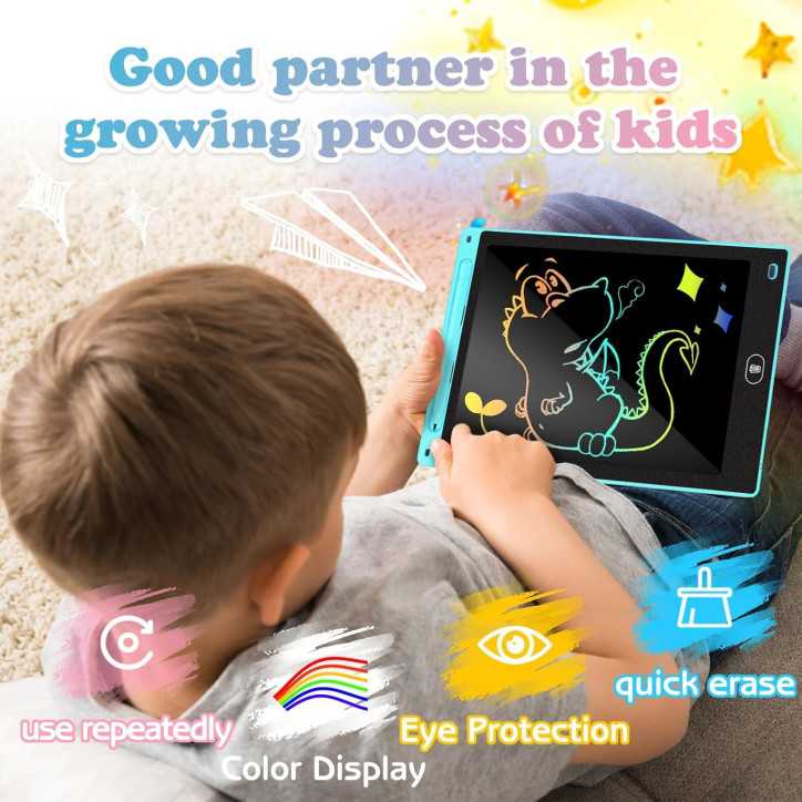 KTEBO® Lot de 2 Tablettes d'Écriture LCD 10 pour Enfants 3-8 ans, Cadeaux Anniversaire Noël (Rose & Bleu)