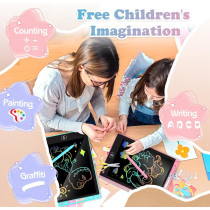 KTEBO 2-Pack 10 LCD Writing Tablets for Kids - Pink & Blue Drawing Pads