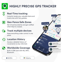 4G LTE GPS Vehicle Tracker with Magnet, Real-Time App, Built-in SIM, 14-Day Battery & 4-Mo Subscription