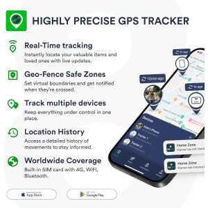 4G LTE GPS Vehicle Tracker with Magnet, Real-Time App, Built-in SIM, 14-Day Battery & 4-Mo Subscription