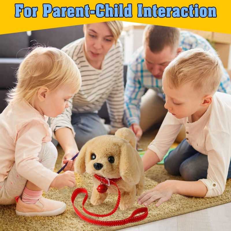 Interactive Plush Golden Retriever Toy Puppy – Walks, Barks & Wags Tail