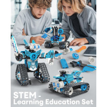 Kit Robot STEM 5-en-1 398PCS avec APP & Télécommande - Jouet Éducatif Enfants