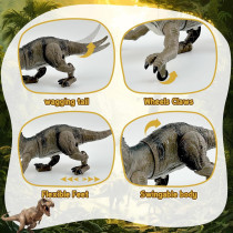 Remote Control T-Rex Dinosaur Toy with Realistic Legs & Spray Stream, Robot Dinosaur Gift for Boys 3-7 Years