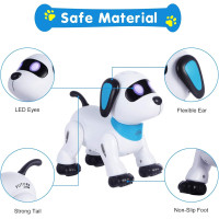 Yiman Robot Chien Télécommandé Programmable Rose, Jouet Interactif Dansant avec LED, Cadeau Enfants 3+