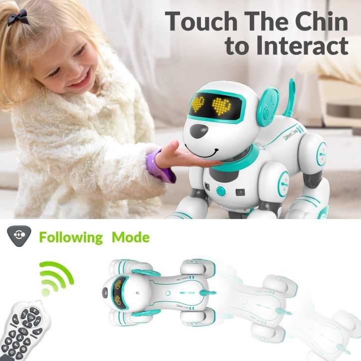 STEMTRON Robot Animal Programmable Télécommande Interactive Chien & Chat RC LED Danse Musique STEMTRON Robot Animal Programmable Télécommande Interactive Chien & Chat RC LED Danse Musique