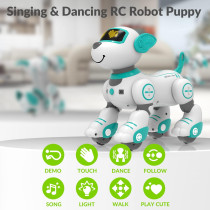 STEMTRON Programmable Robotic Pet Dog & Cat with Touch, LED & Music