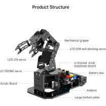 Robotic Arm 5DOF Arduino AI Smart Robot Open Source STEM Educational Coding & Engineering Kit - miniArm Standard