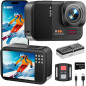 4K 60FPS 48MP WiFi Action Camera with Touchscreen, 50FT Waterproof, EIS, 8X Zoom, Remote & 64GB Card 4K 60FPS 48MP WiFi Action Camera with Touchscreen, 50FT Waterproof, EIS, 8X Zoom, Remote & 64GB Card