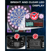 Fléchettes Électroniques avec Écran Lumineux et 12 Fléchettes