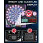 Cible Électronique avec Affichage Lumineux, Jeux Multiples, Darts Souples (12) - Idéale Famille & Compétitions