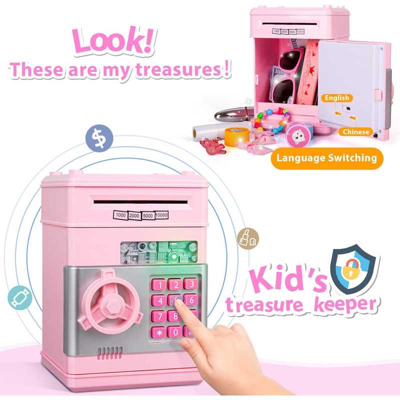 Kids Electronic Piggy Bank ATM – Birthday Gift for Girls Age 5-10