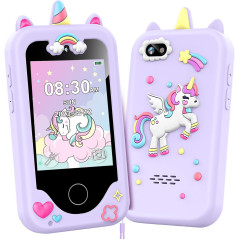 Téléphone Enfant Fille 3-10 ans Jouet Éducatif Violet 8GB