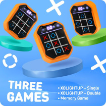Jeu Électronique Tic-Tac-Toe 3-en-1 avec Effets Sonores