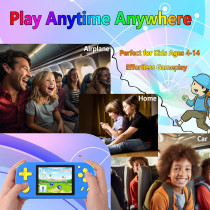 Portable Handheld Game Console with 218 Retro Games – Kids' Gift (Blue)