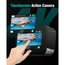 Caméra Sport 4K60fps Étanche 10M avec Écran Tactile 48MP