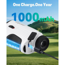 Télémètre Golf 1200Y Slope, 7X Zoom, Étanche & Rechargeable