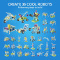 36 robots à créer : 14 modèles motorisés, sciences & fun, rangement facile, livret en couleur, cadeau parfait !