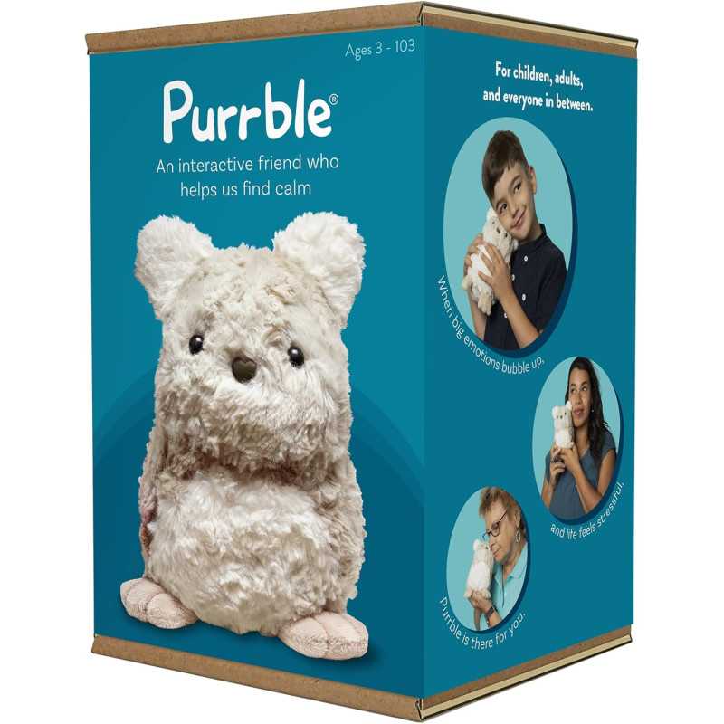 Purrble Companion: Calming Plush Toy with Heartbeat & Soothing Purr