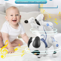 Fisca Remote Control Robotic Dog Toy with Voice & Stunt Controls for Kids
