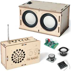 Science en musique : kit radio + haut-parleur DIY, facile, sûr, réel, cadeau idéal pour petits curieux et créatifs