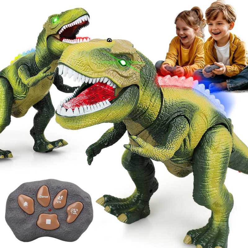 STEAM Remote Control Dinosaur Toy with Light, Sound & Dancing Robot