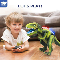 STEAM Remote Control Dinosaur Toy with Light, Sound & Dancing Robot