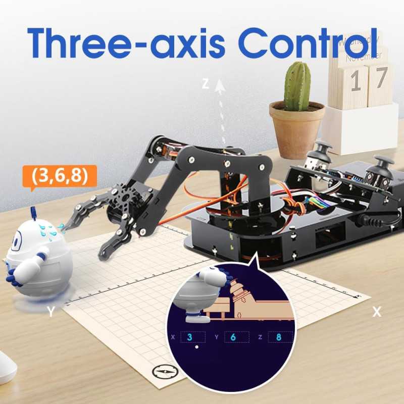 4 DOF ESP32 Robotic Arm Kit for Kids & Teens | STEM DIY Robot Toy