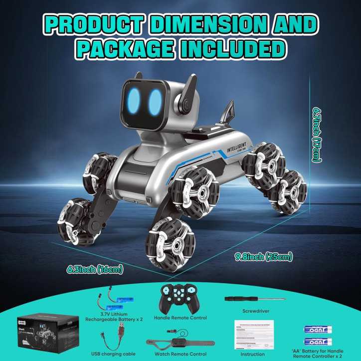 Jouez, dansez et explorez avec ce chien robot tout-terrain aux 10 actions programmables Jouez, dansez et explorez avec ce chien robot tout-terrain aux 10 actions programmables