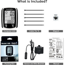 Compteur vélo filaire LCD MPH/KM/h avec fonctions multiples