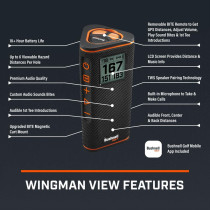 Bushnell Golf Wingman View GPS Speaker | LCD, Wireless Remote, Music & More