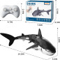 Ultra-realistic RC shark: smooth swimming, magic LEDs & water spray for epic pool adventures!