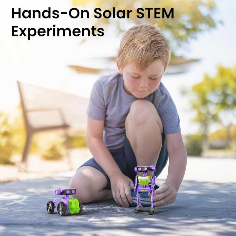 Kit Robot Solaire STEM 15-en-1 pour Enfants 8-12 Ans