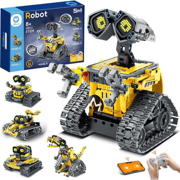Un cadeau éducatif et fun : robot programmable avec yeux LED, sons et 5 modèles à créer Un cadeau éducatif et fun : robot programmable avec yeux LED, sons et 5 modèles à créer