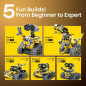 The perfect fun & educational gift: programmable robot with LED eyes and 5 models The perfect fun & educational gift: programmable robot with LED eyes and 5 models