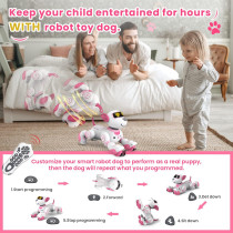 Jouet Robot Chien Interactive pour Filles 3-7 Ans Cadeau